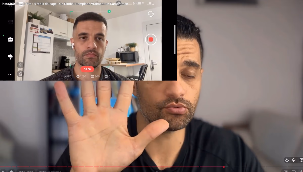 Controle a distance avec la paume de la main pour lancer le tracking
